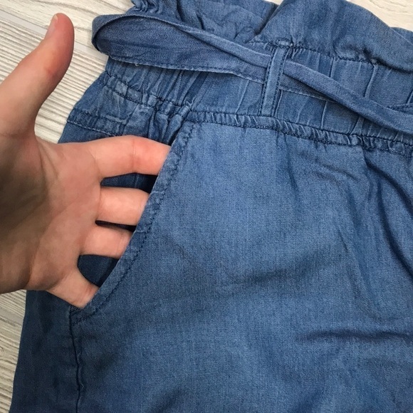 Thread & Supply High Waisted Blue Tie Shorts - Picture 6 of 8